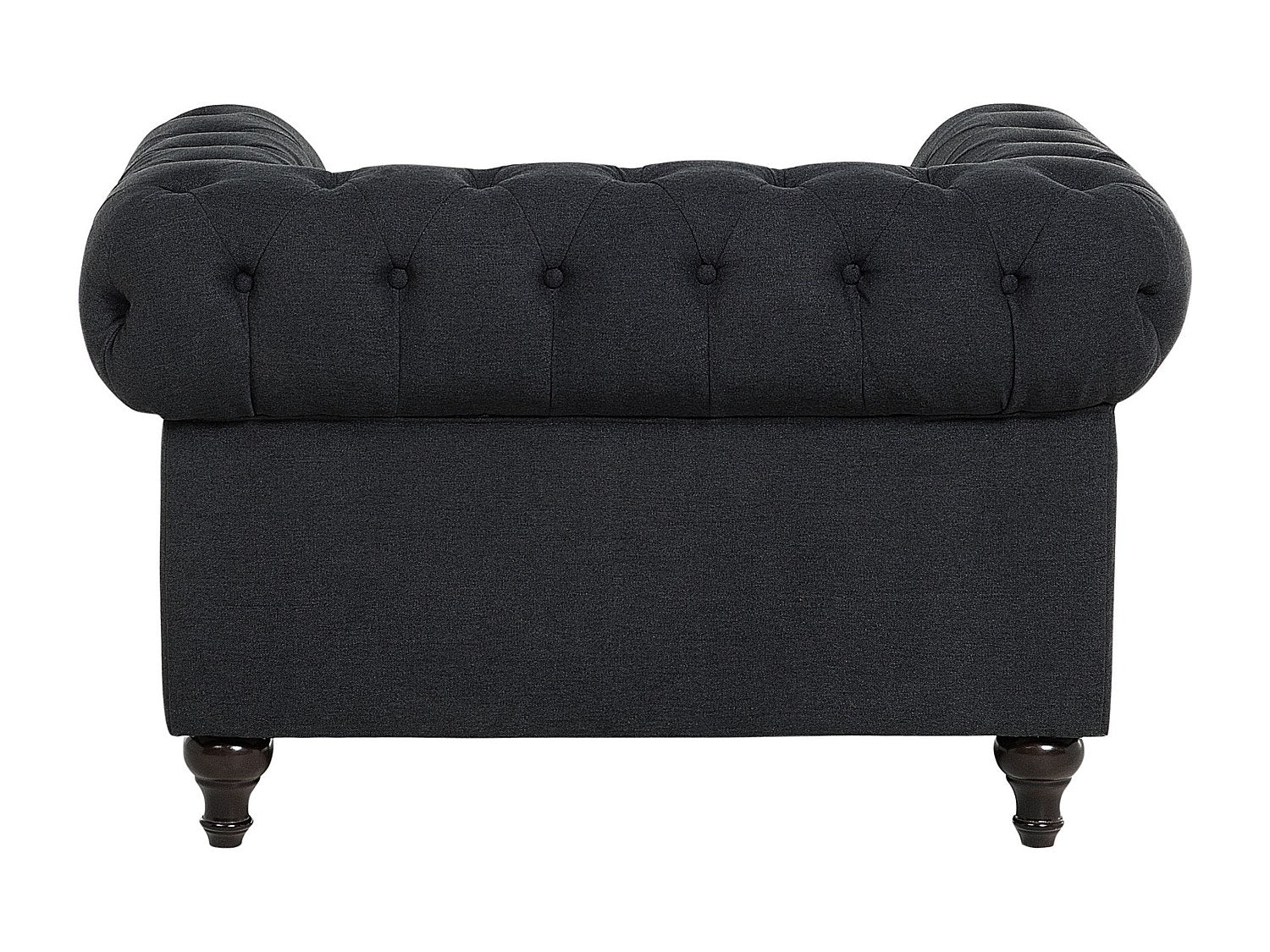 Fauteuil Chesterfield gris tissu