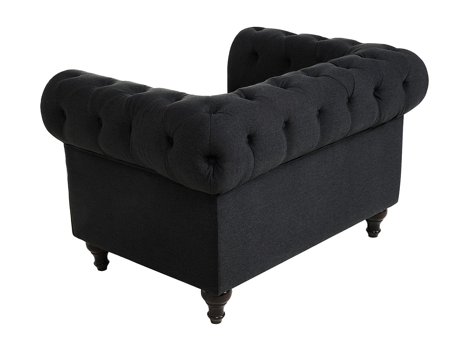 Fauteuil Chesterfield gris tissu