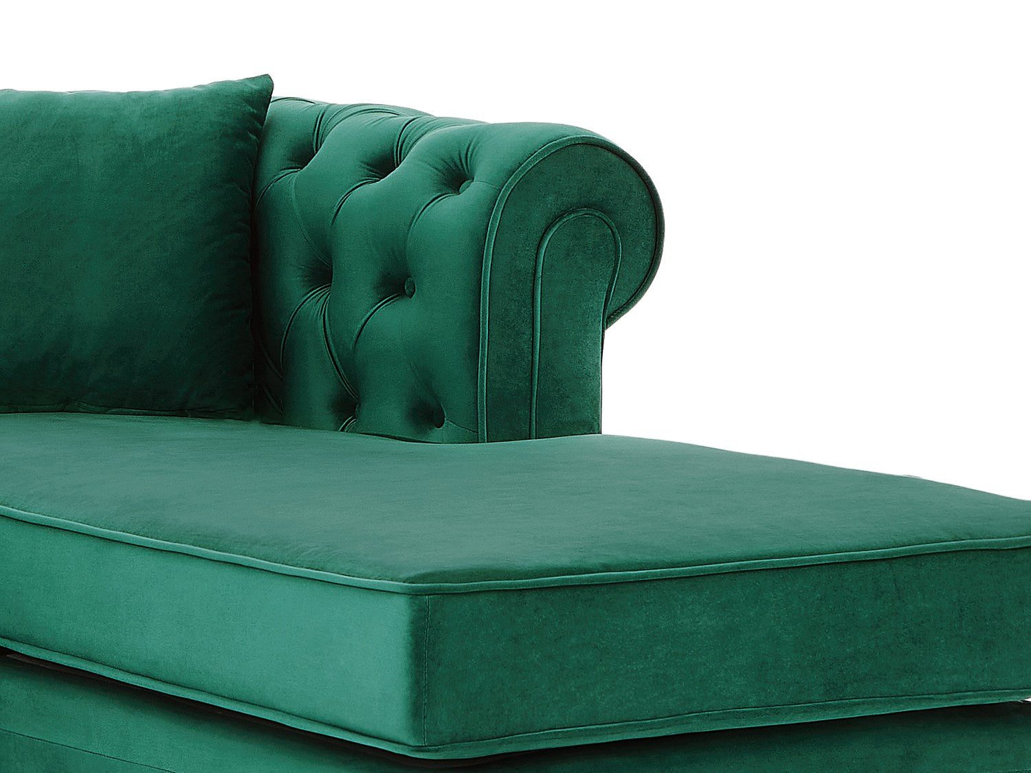 Canapé Chesterfield angle vert velours - Toledo