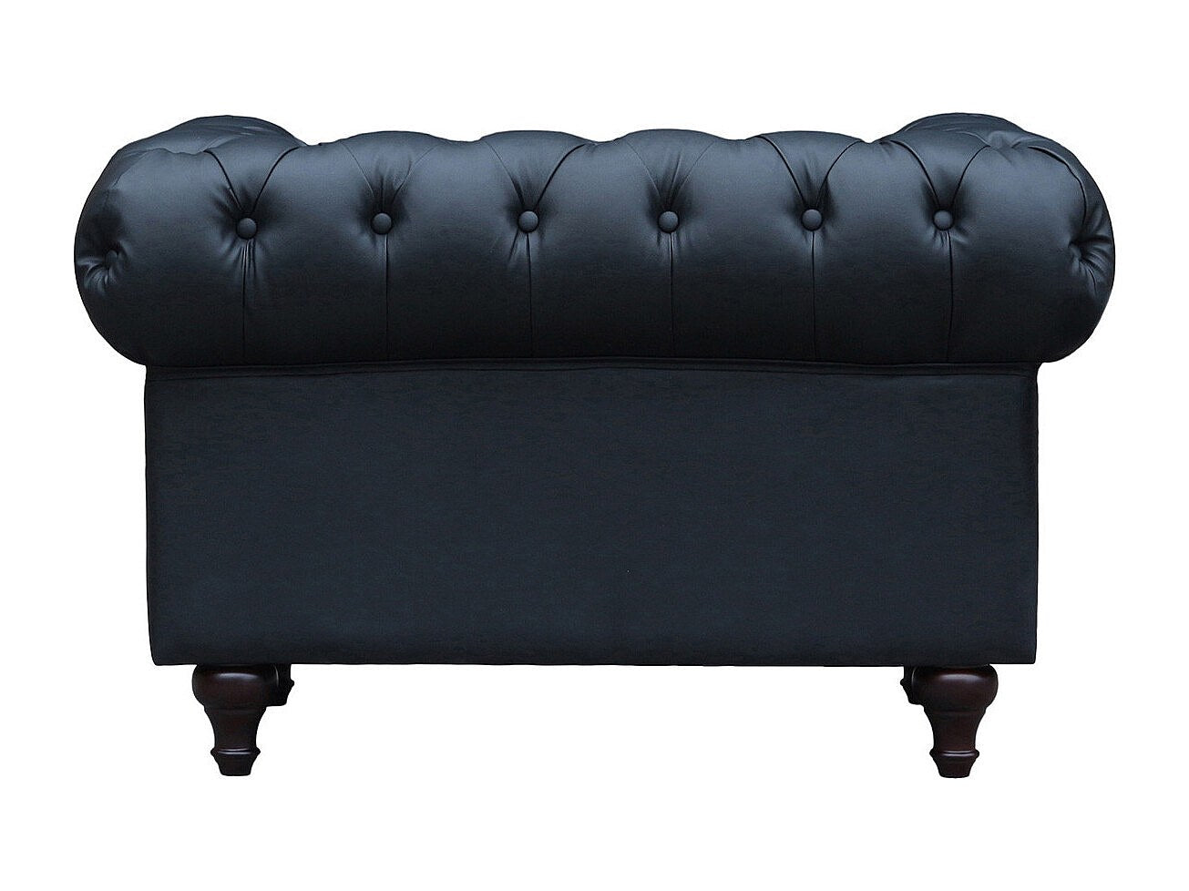 Fauteuil Chesterfield noir tissu - Aliza