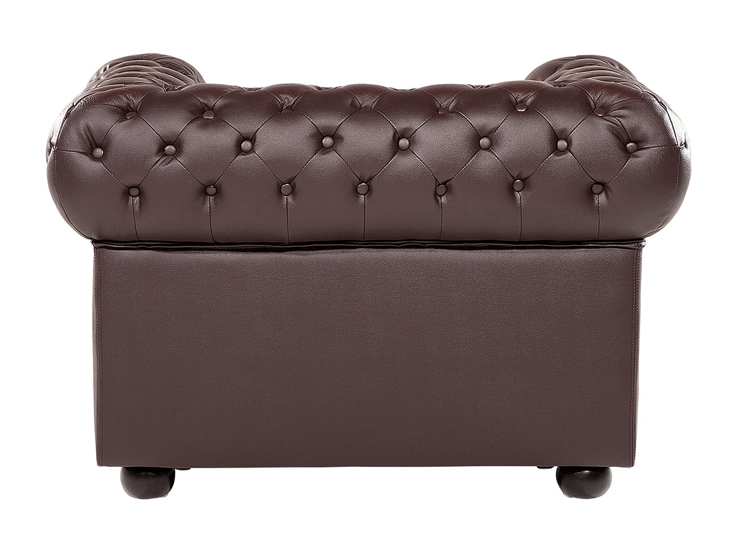 Fauteuil Chesterfield marron cuir