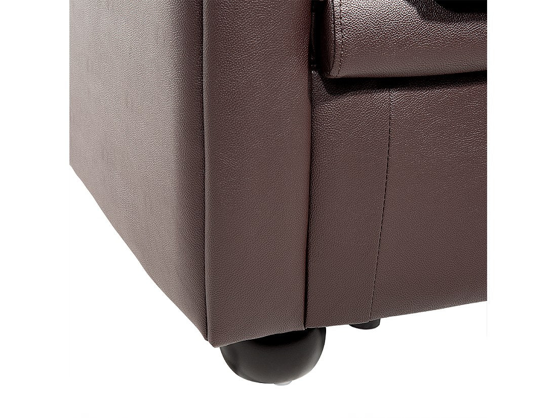 Fauteuil Chesterfield marron cuir