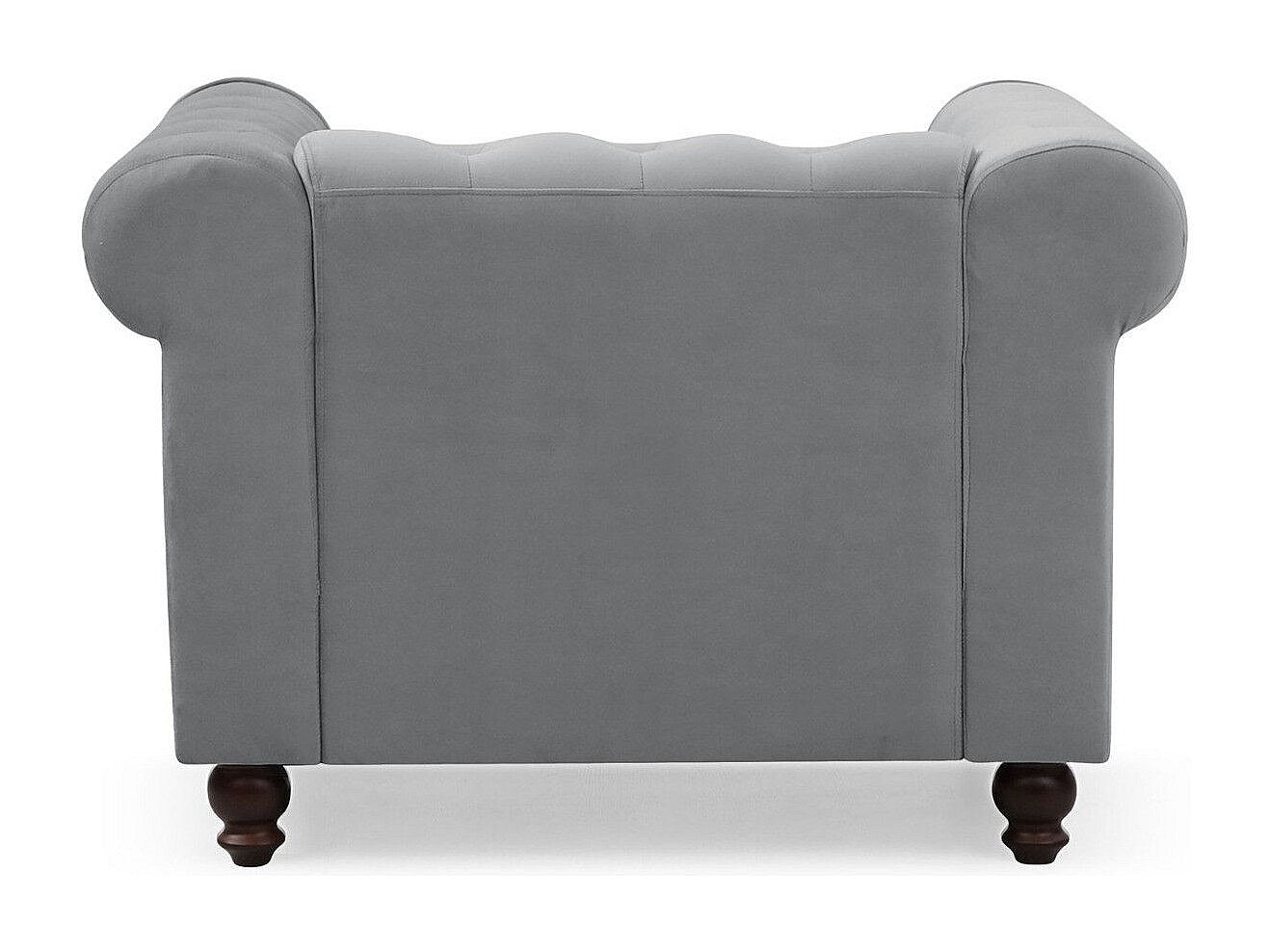 Fauteuil Chesterfield gris velours