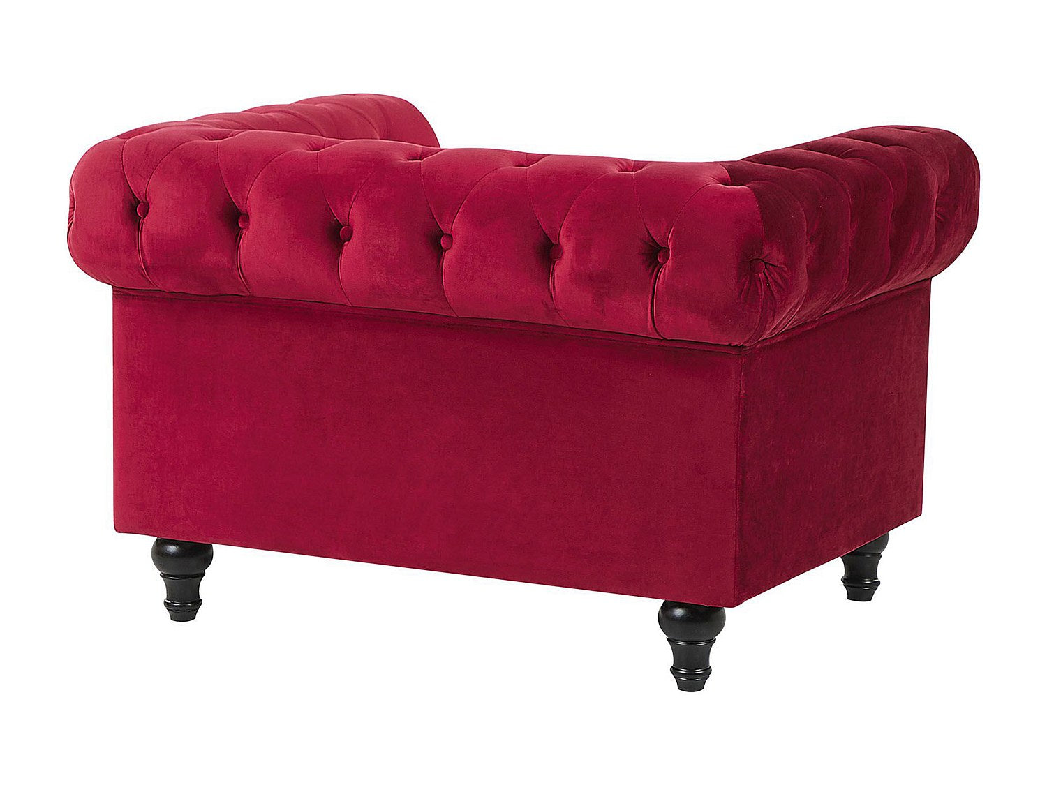 Fauteuil Chesterfield rouge velours