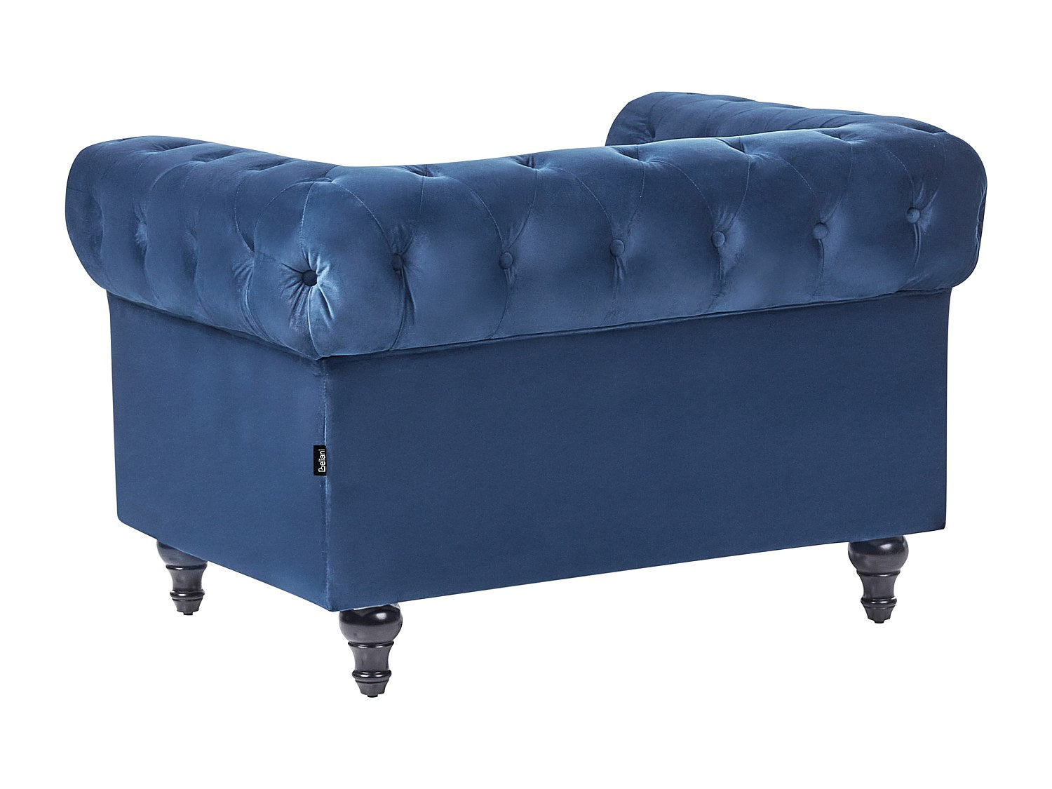 Fauteuil Chesterfield bleu velours