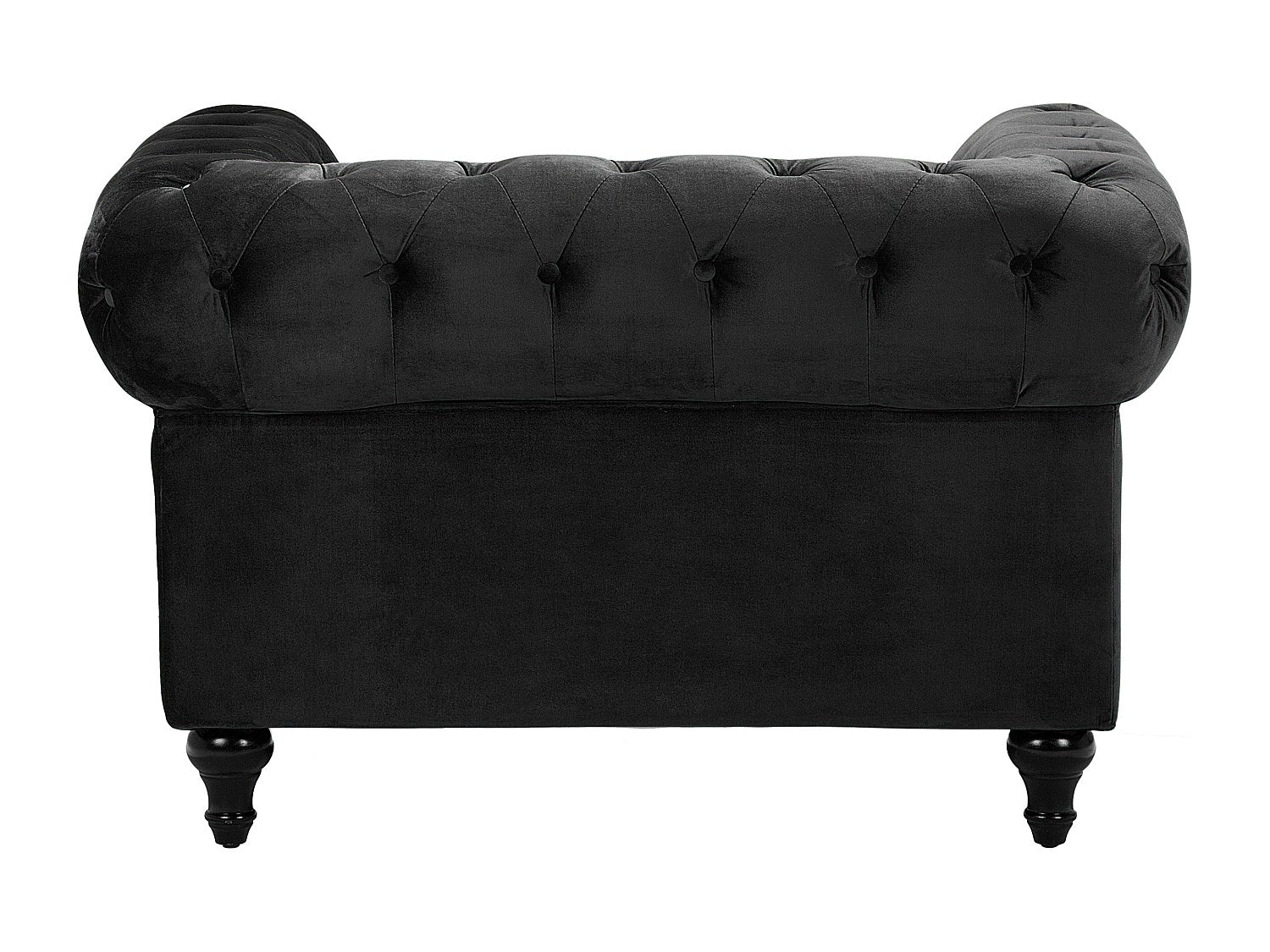 Fauteuil Chesterfield noir velours