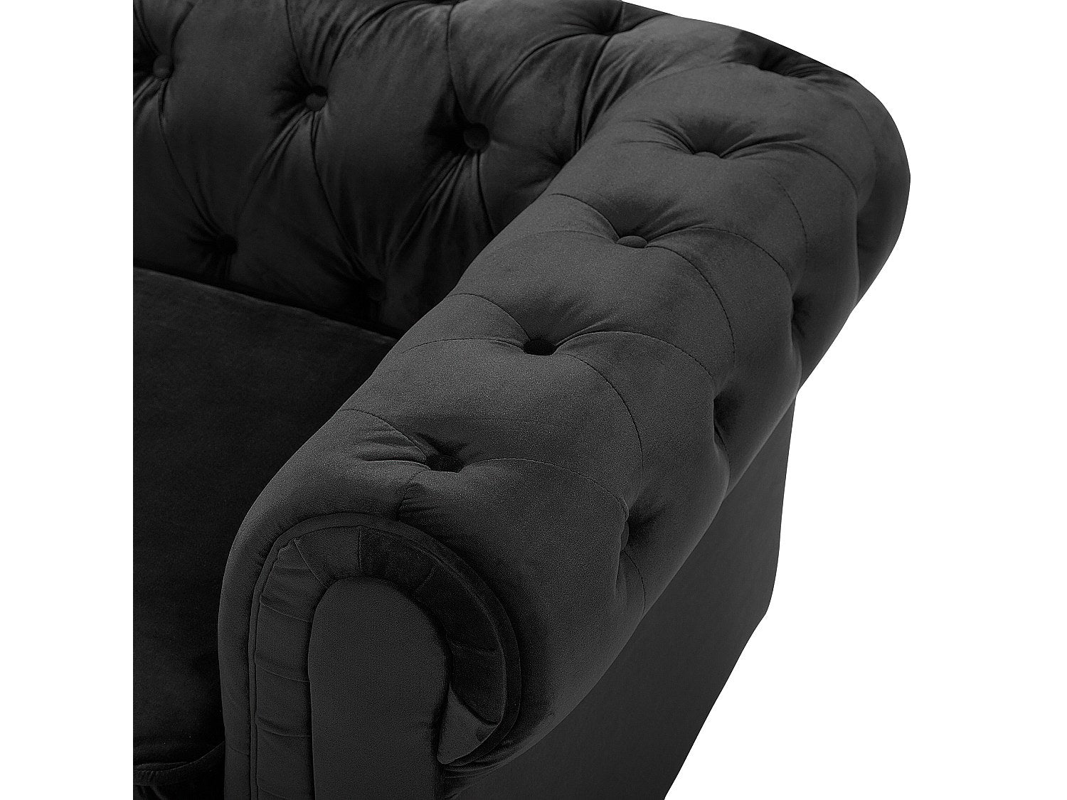 Fauteuil Chesterfield noir velours