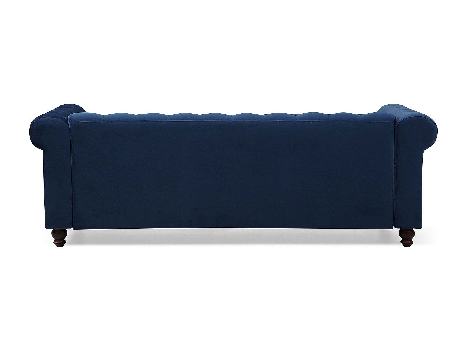 Canapé Chesterfield droit 3 places bleu velours