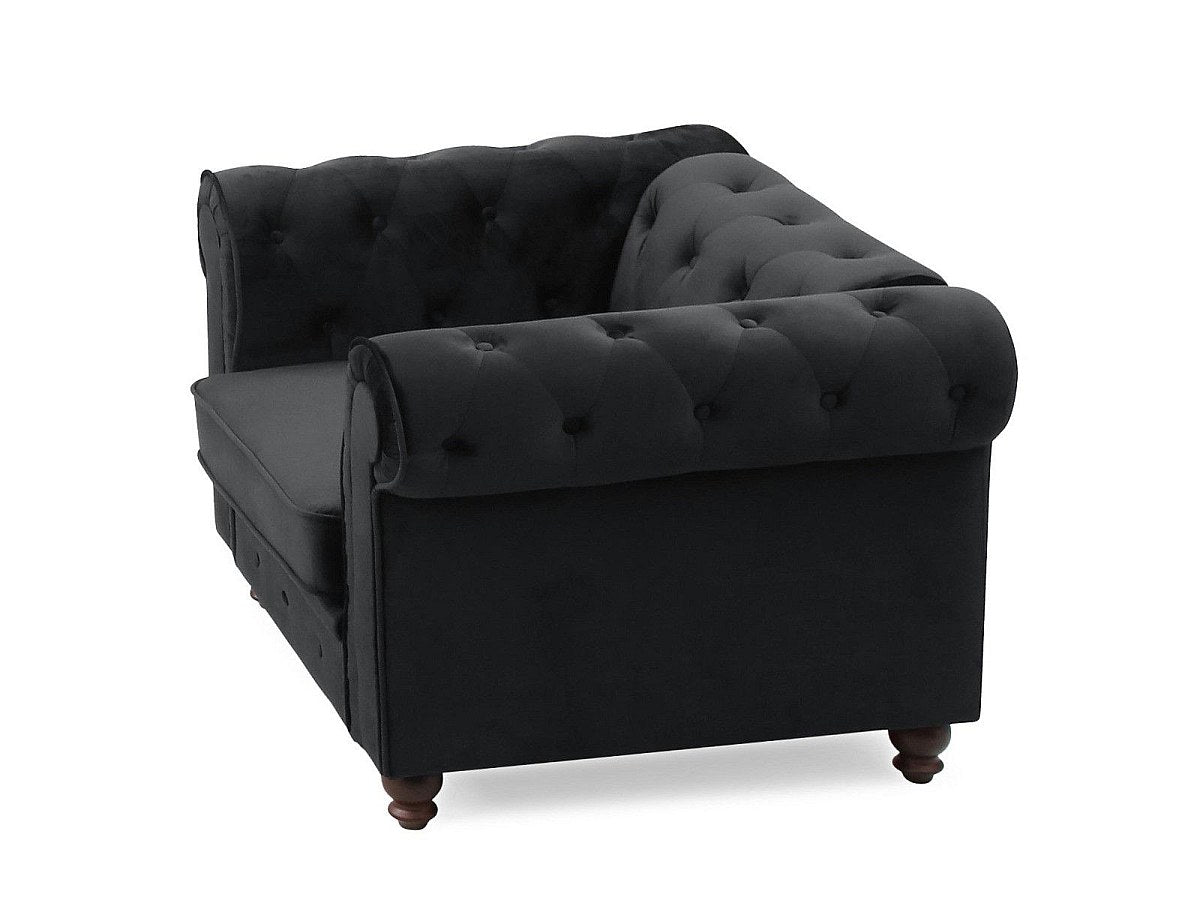 Fauteuil Chesterfield noir velours