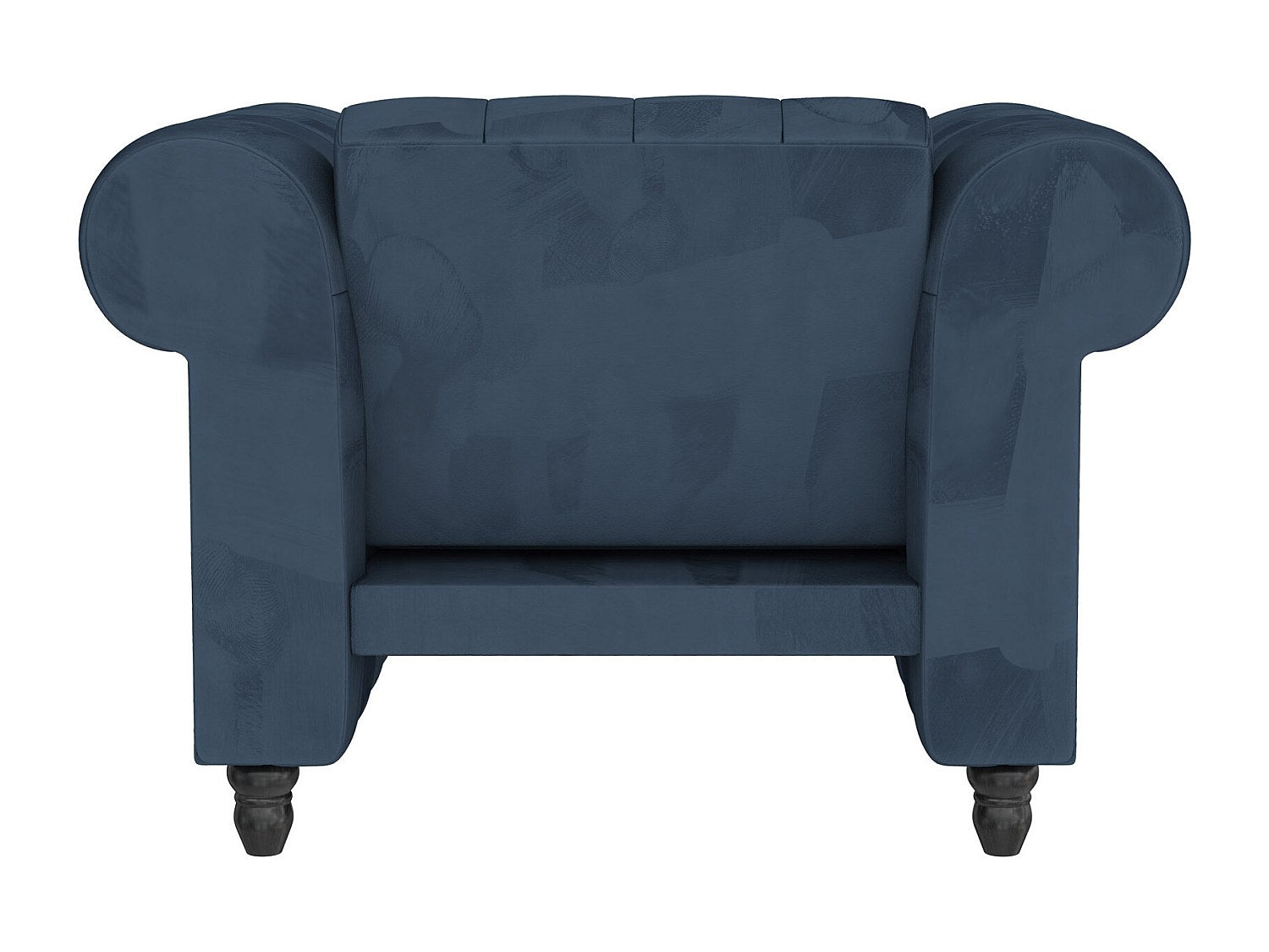 Fauteuil Chesterfield bleu velours