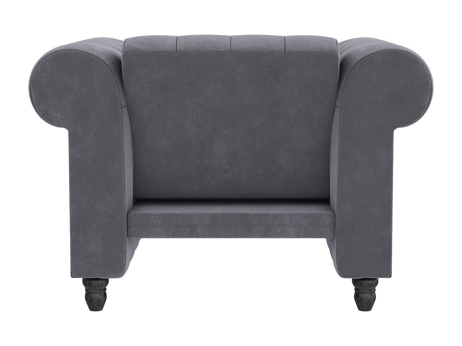 Fauteuil Chesterfield gris velours