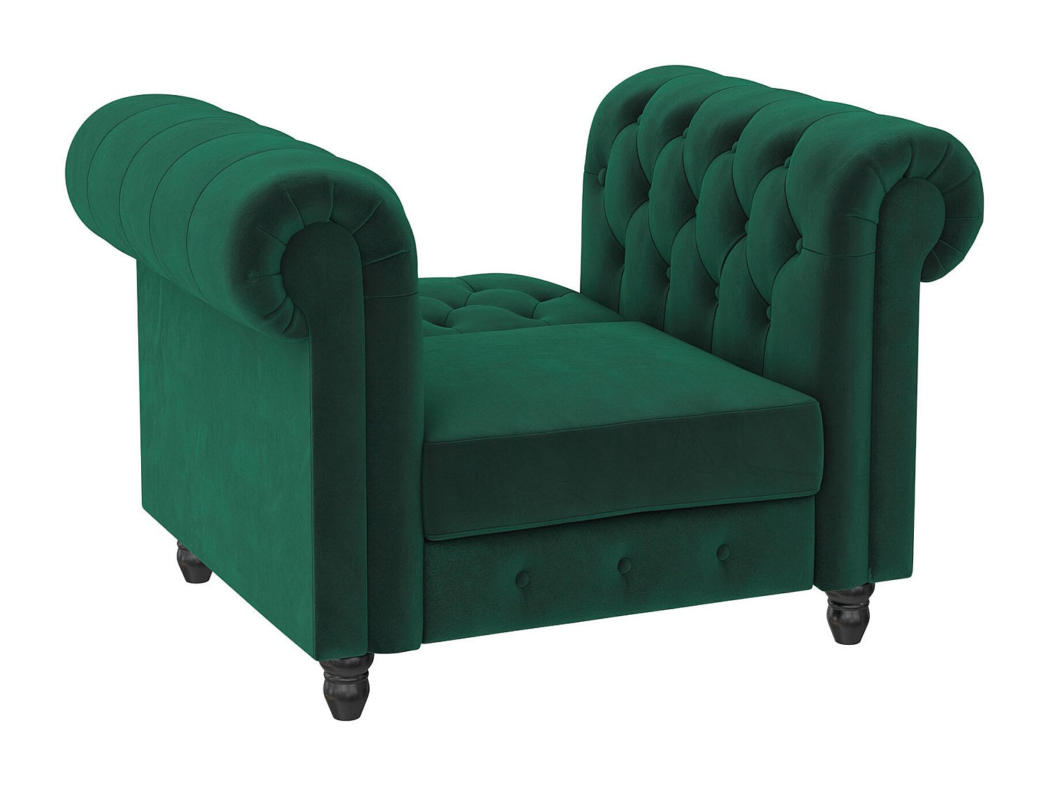 Fauteuil Chesterfield vert velours