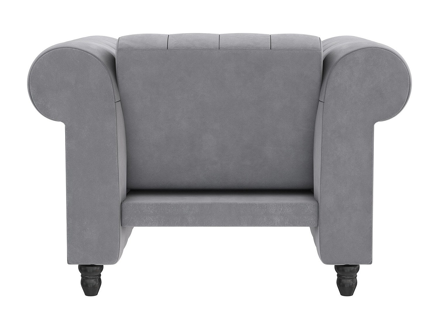 Fauteuil Chesterfield gris velours