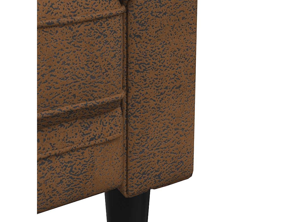Canapé Chesterfield droit 3 places marron tissu