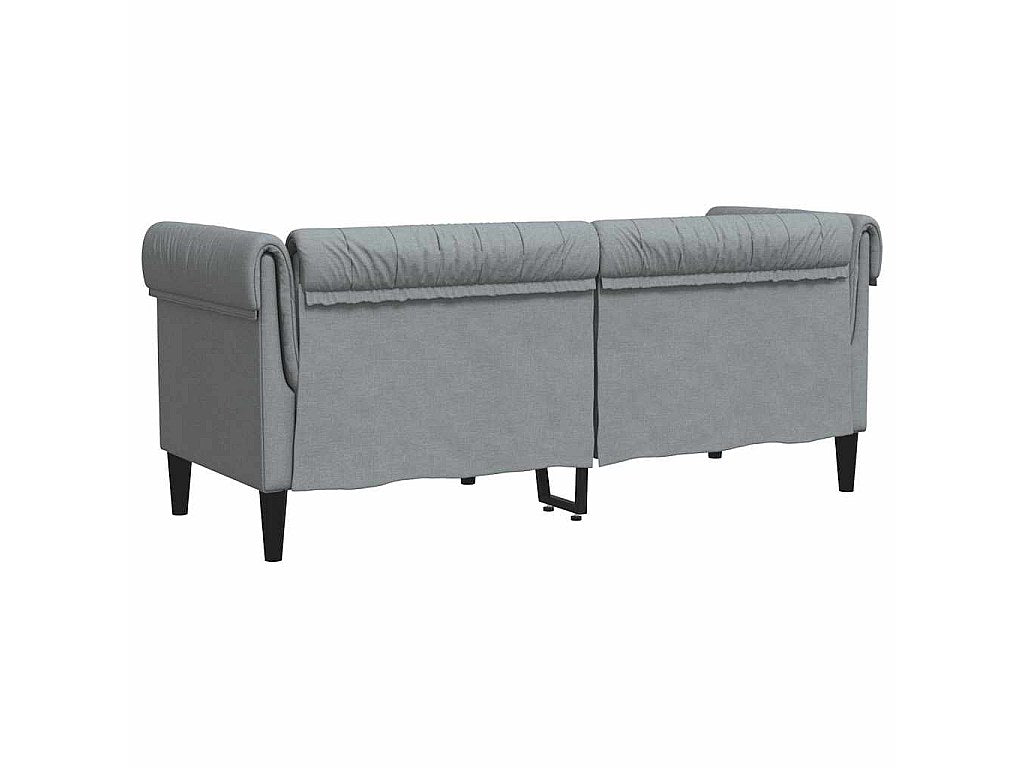 Canapé Chesterfield droit 2 places gris tissu