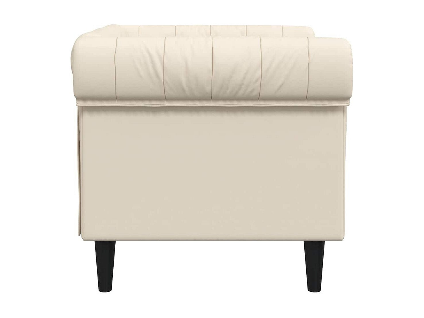 Fauteuil Chesterfield beige tissu