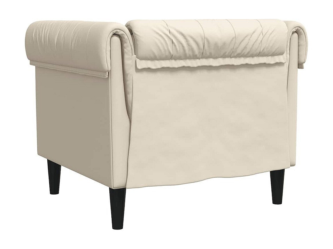 Fauteuil Chesterfield beige tissu