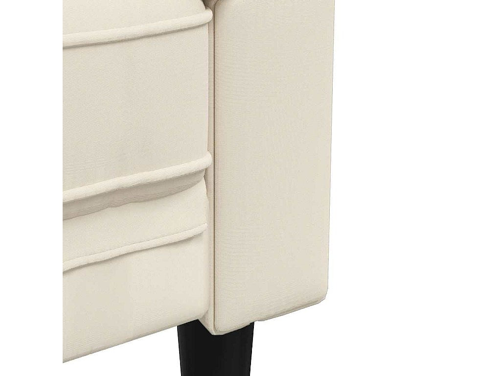 Fauteuil Chesterfield beige tissu