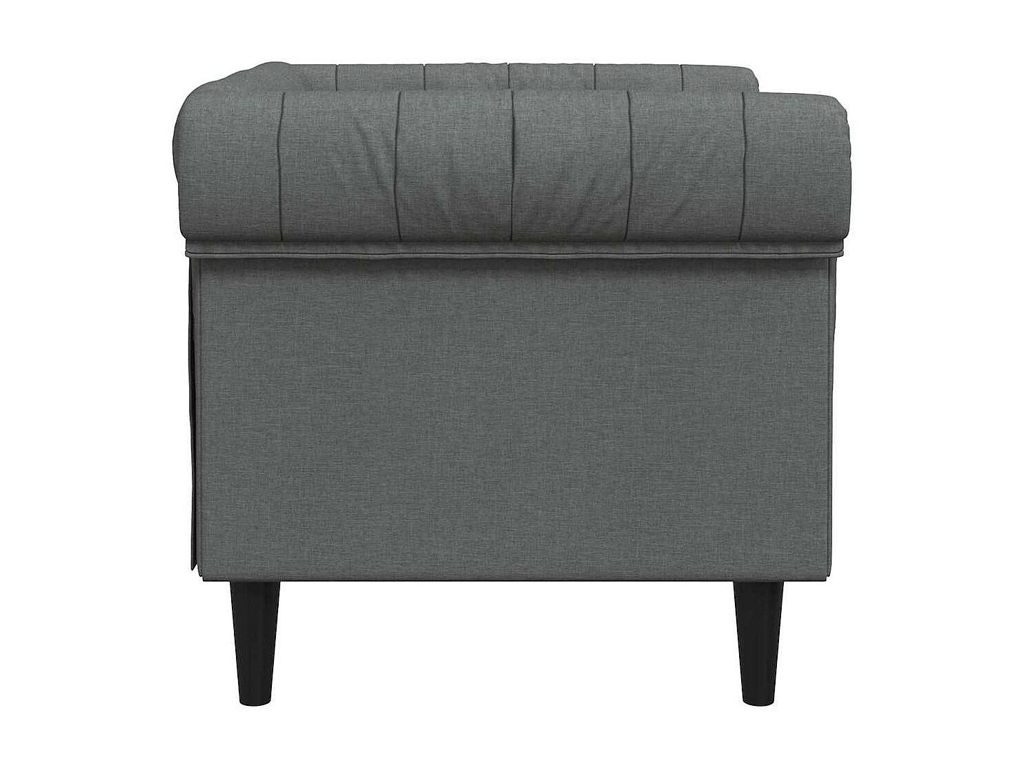 Fauteuil Chesterfield gris tissu