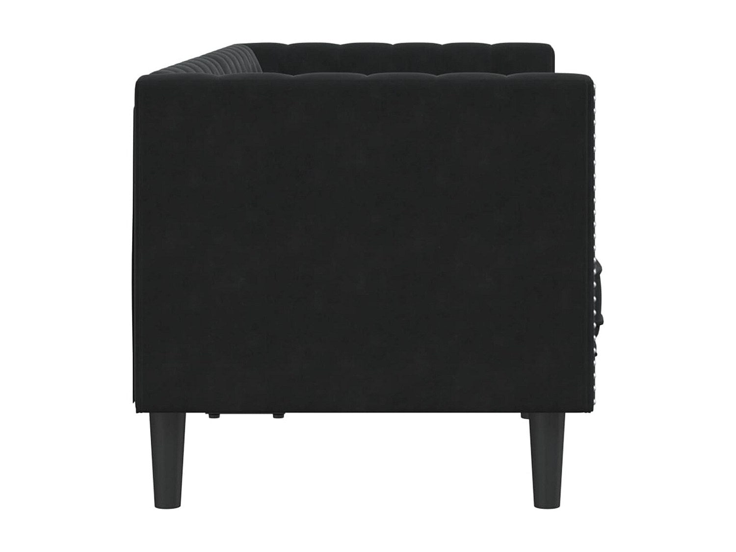 Canapé Chesterfield droit 2 places noir velours