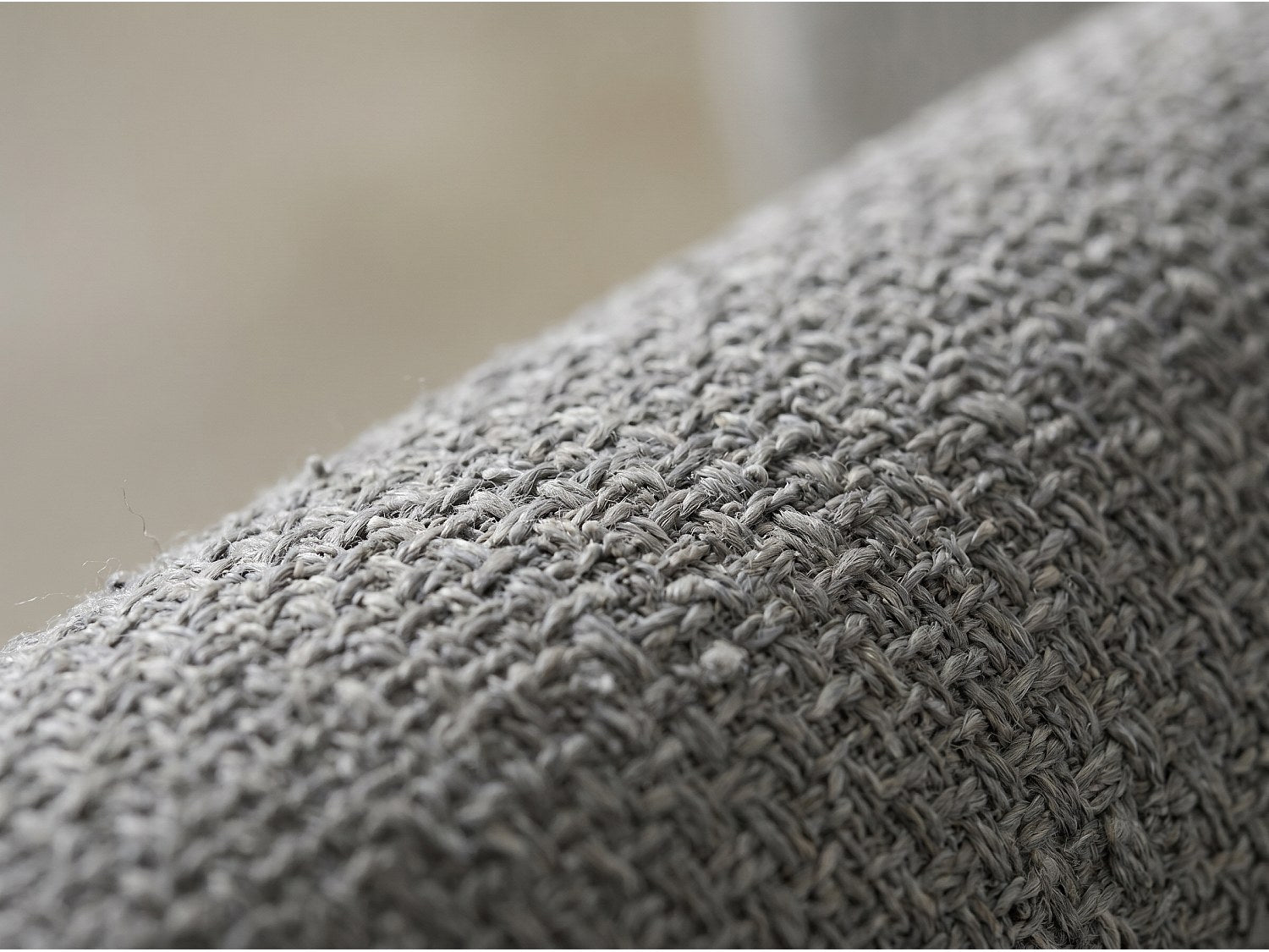 Canapé Chesterfield angle 4 places gris tissu - Napoli