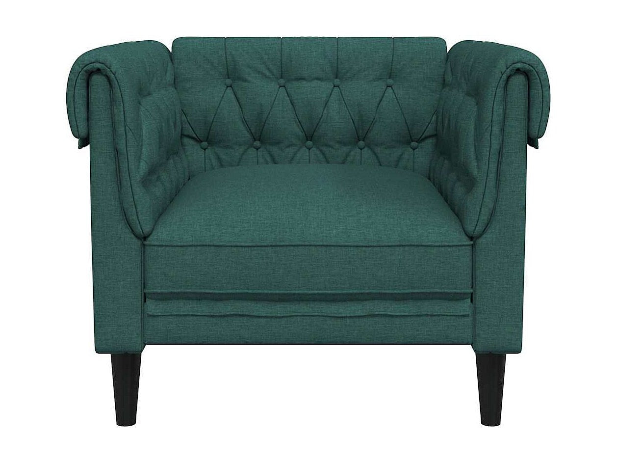 Fauteuil Chesterfield vert tissu