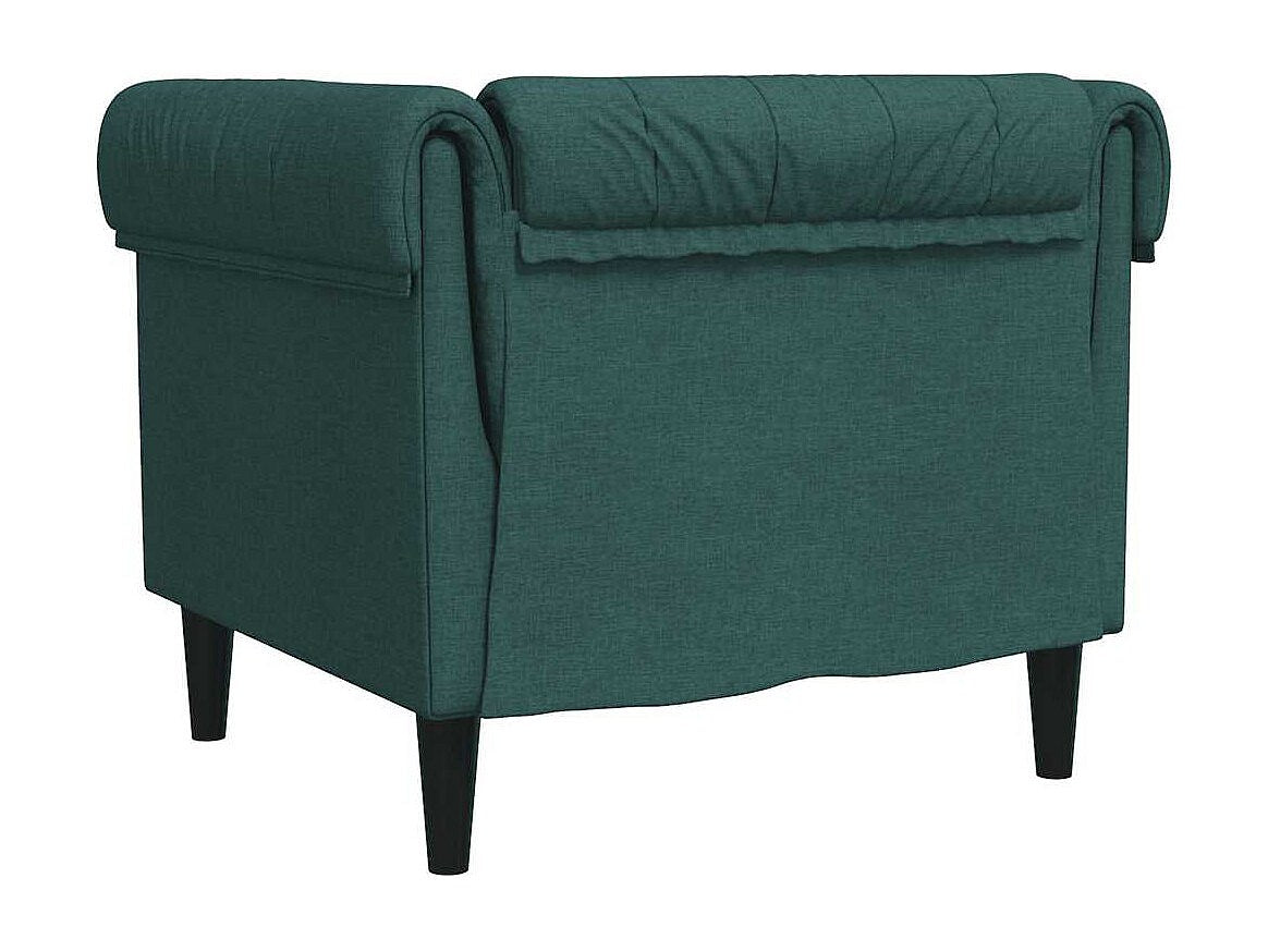 Fauteuil Chesterfield vert tissu