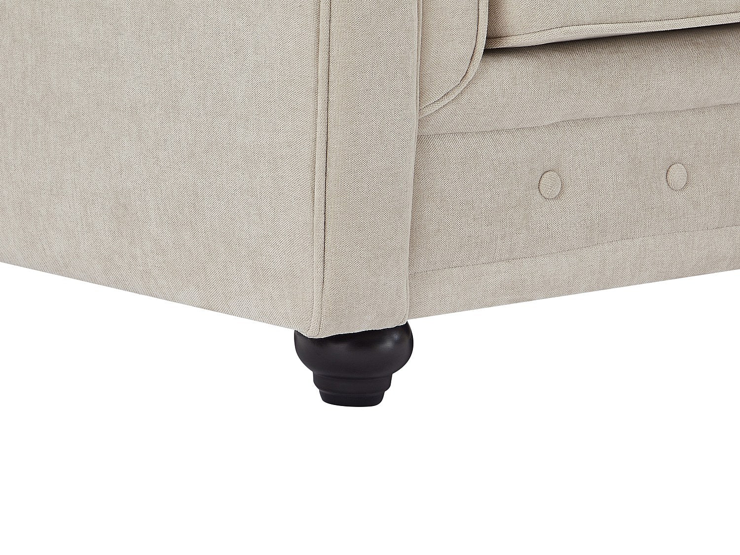Fauteuil Chesterfield beige tissu