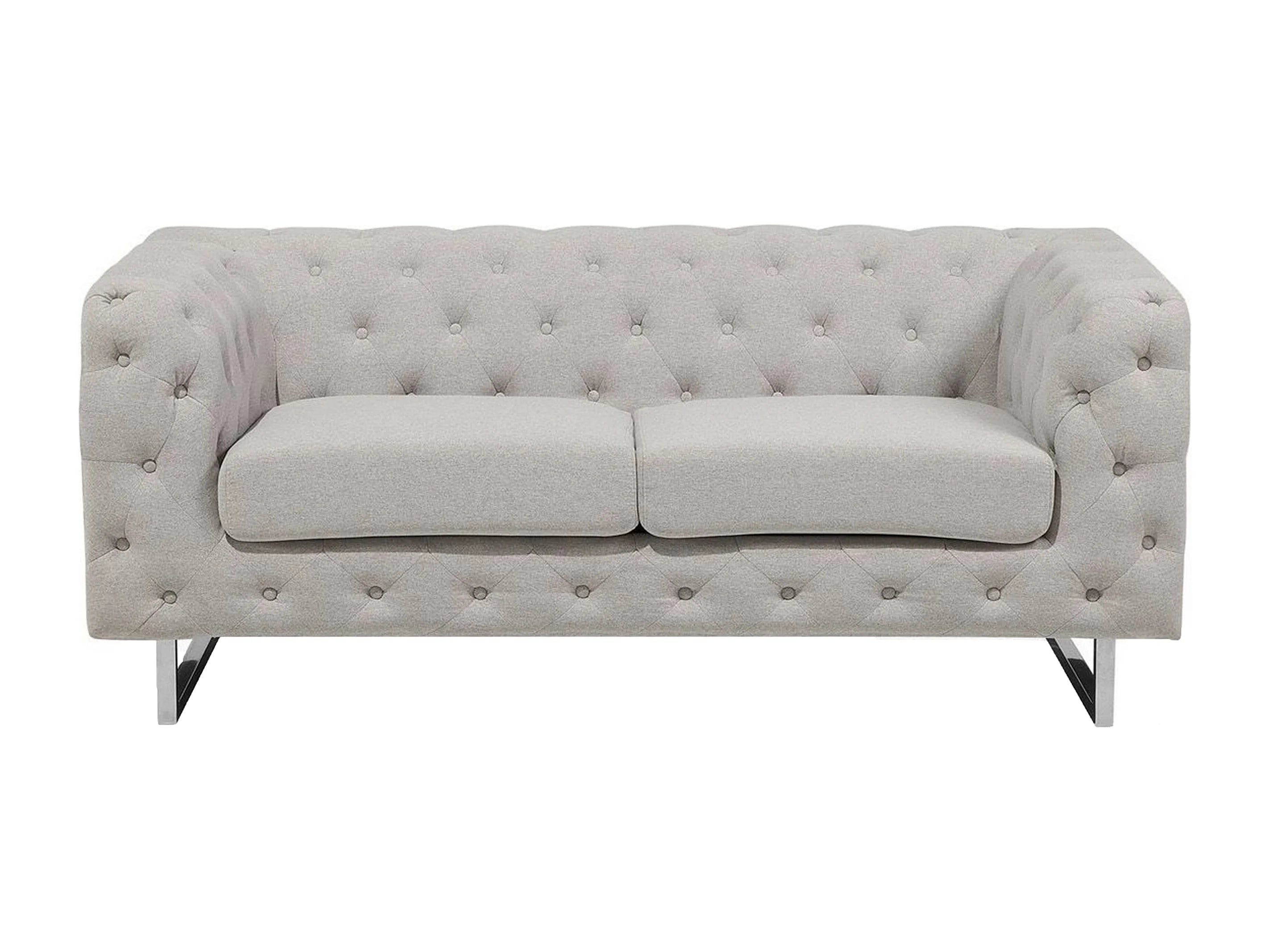 Canapé Chesterfield Contemporain 2 Places Coton Beige - Vissland