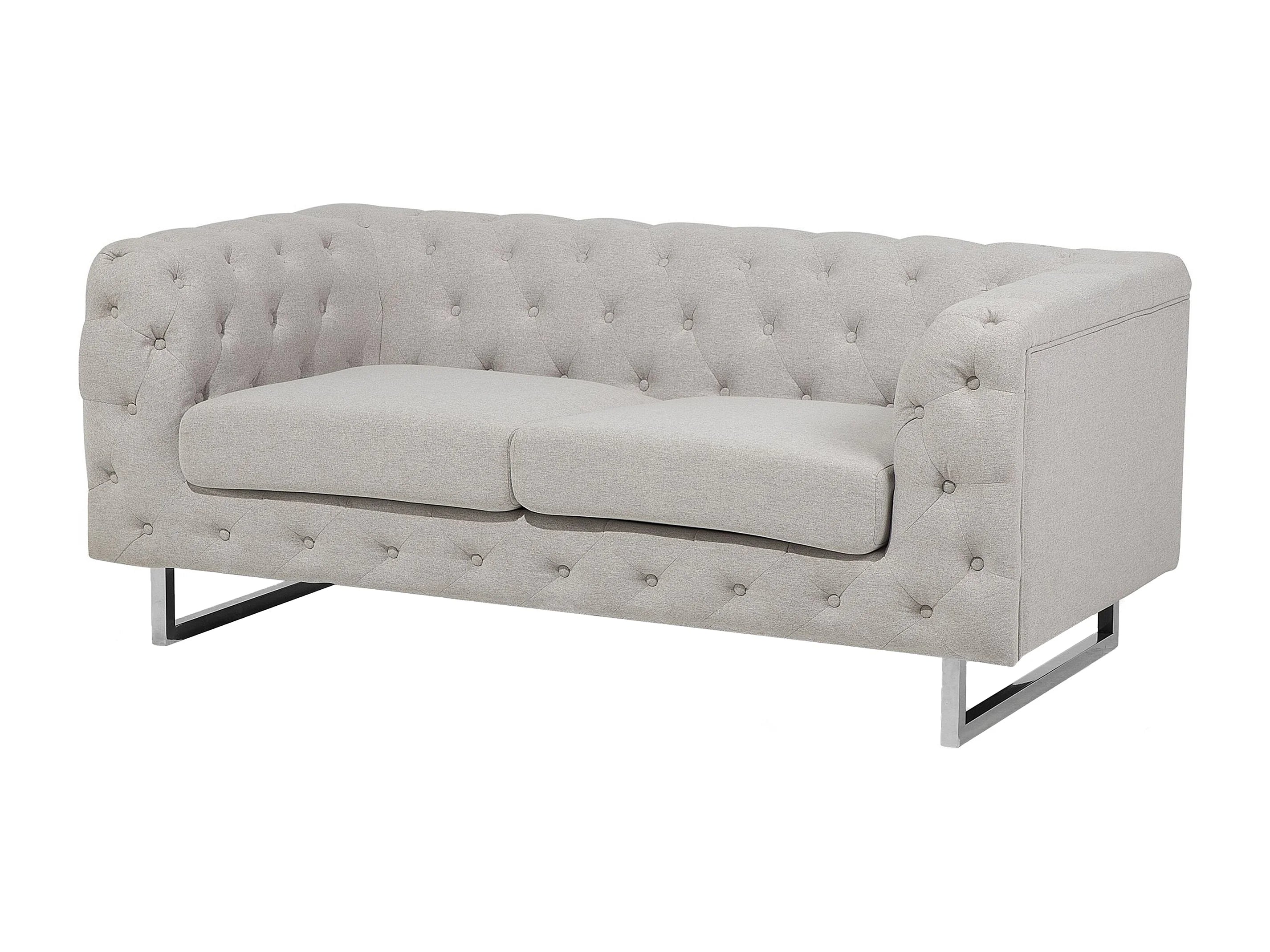 Canapé Chesterfield Contemporain 2 Places Coton Beige - Vissland