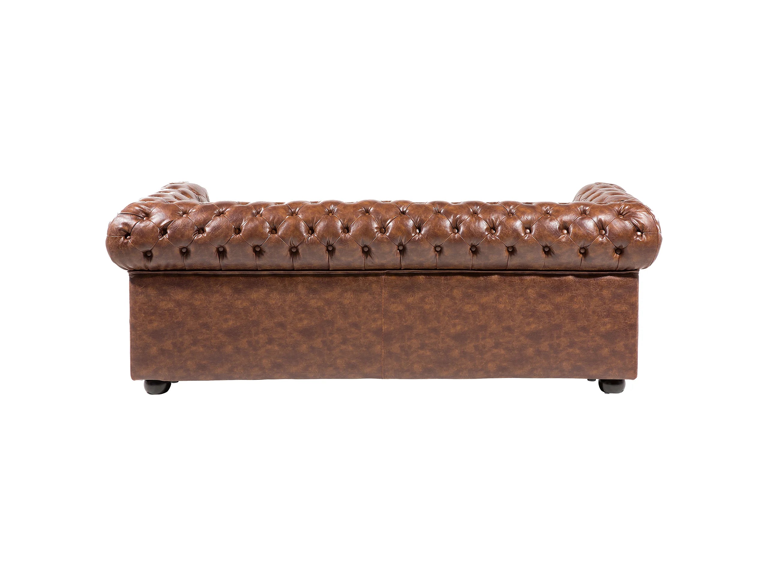 Canapé Chesterfield Vintage 3 Places Simili Cuir Marron - Vintage