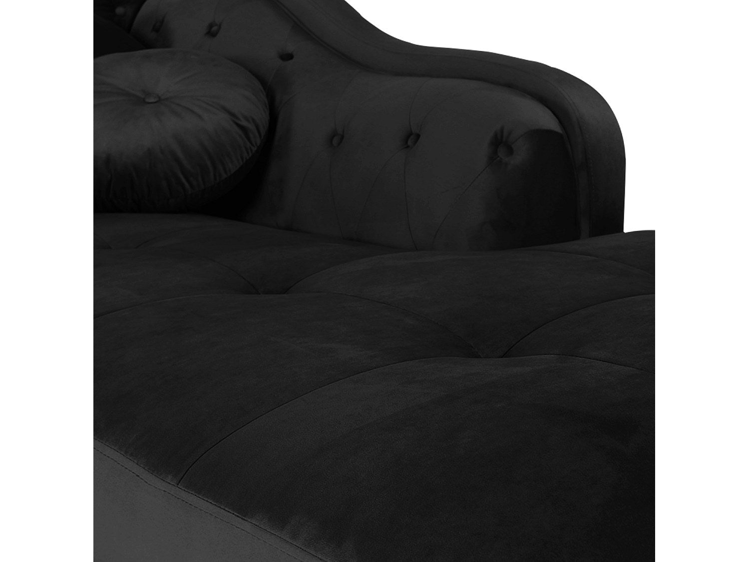 Canapé Chesterfield angle noir velours - Empire