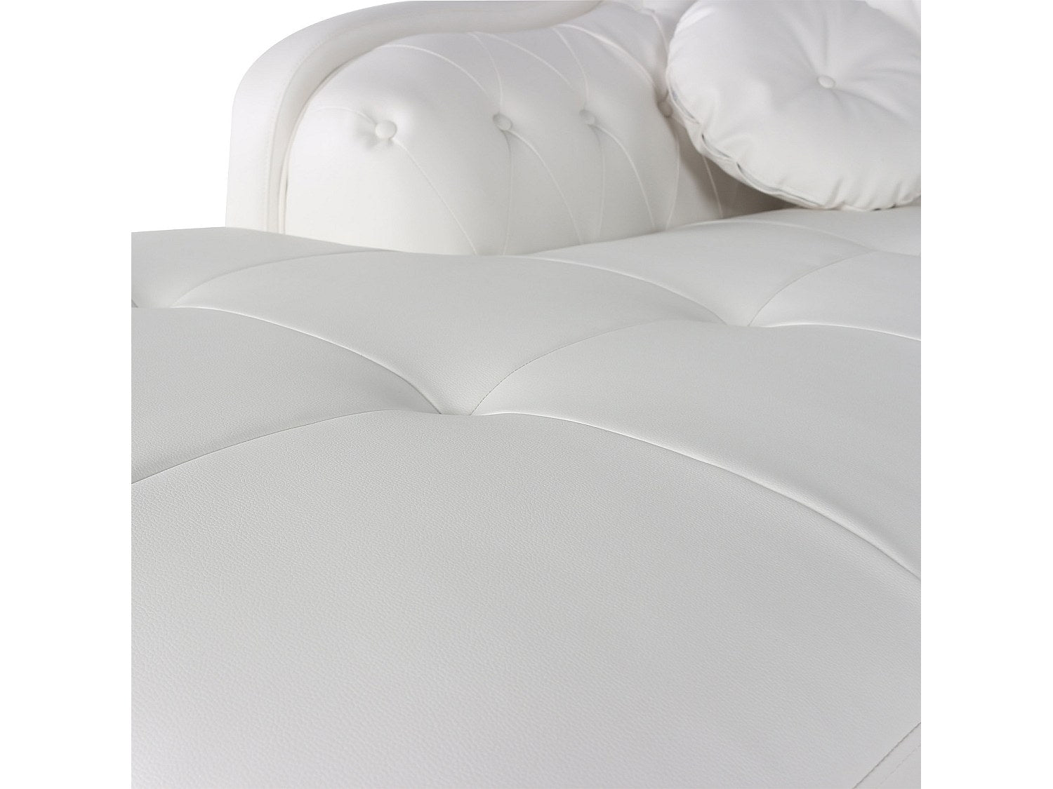 Canapé Chesterfield angle blanc simili cuir - Empire