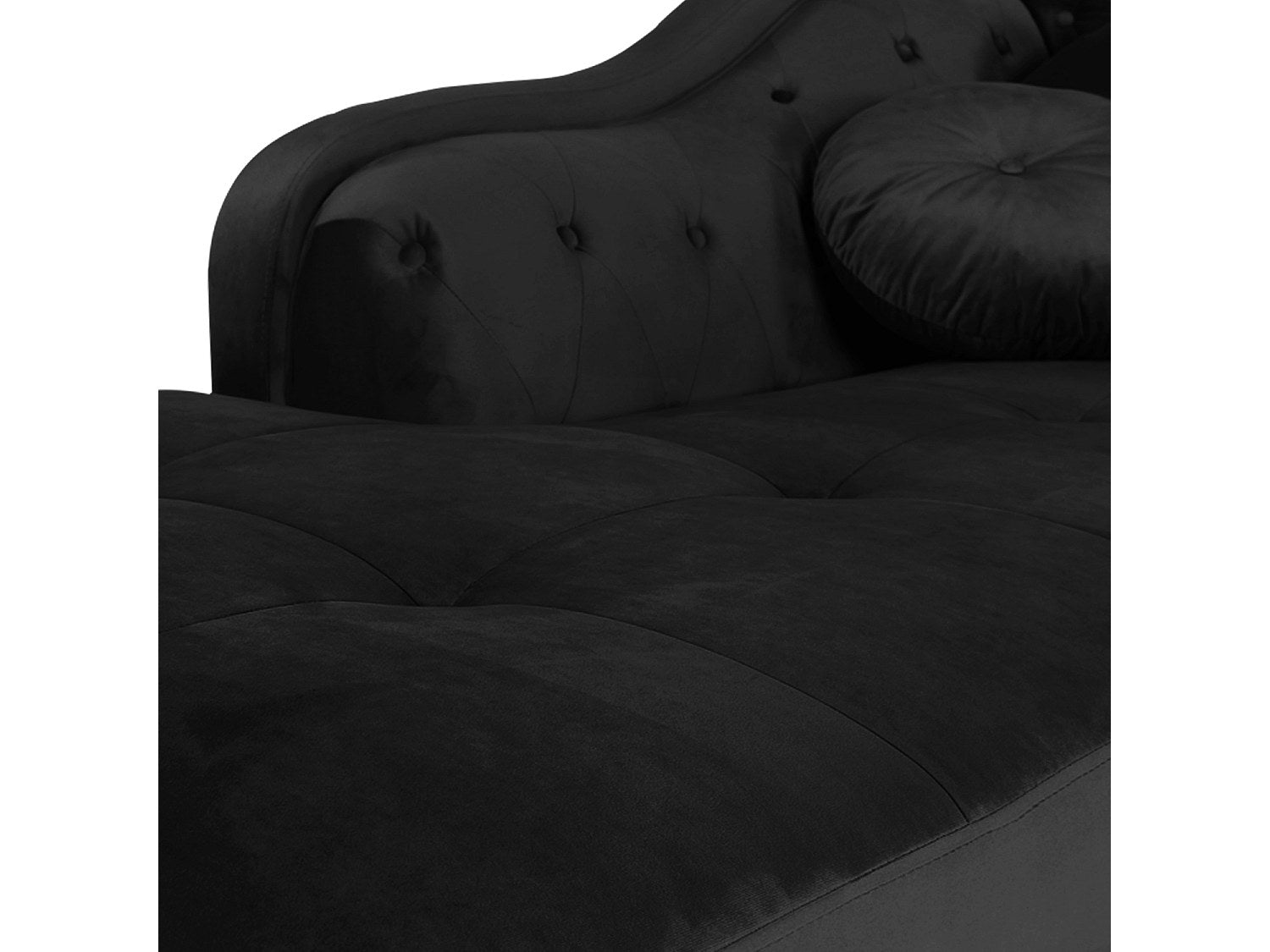 Canapé Chesterfield angle noir velours - Empire
