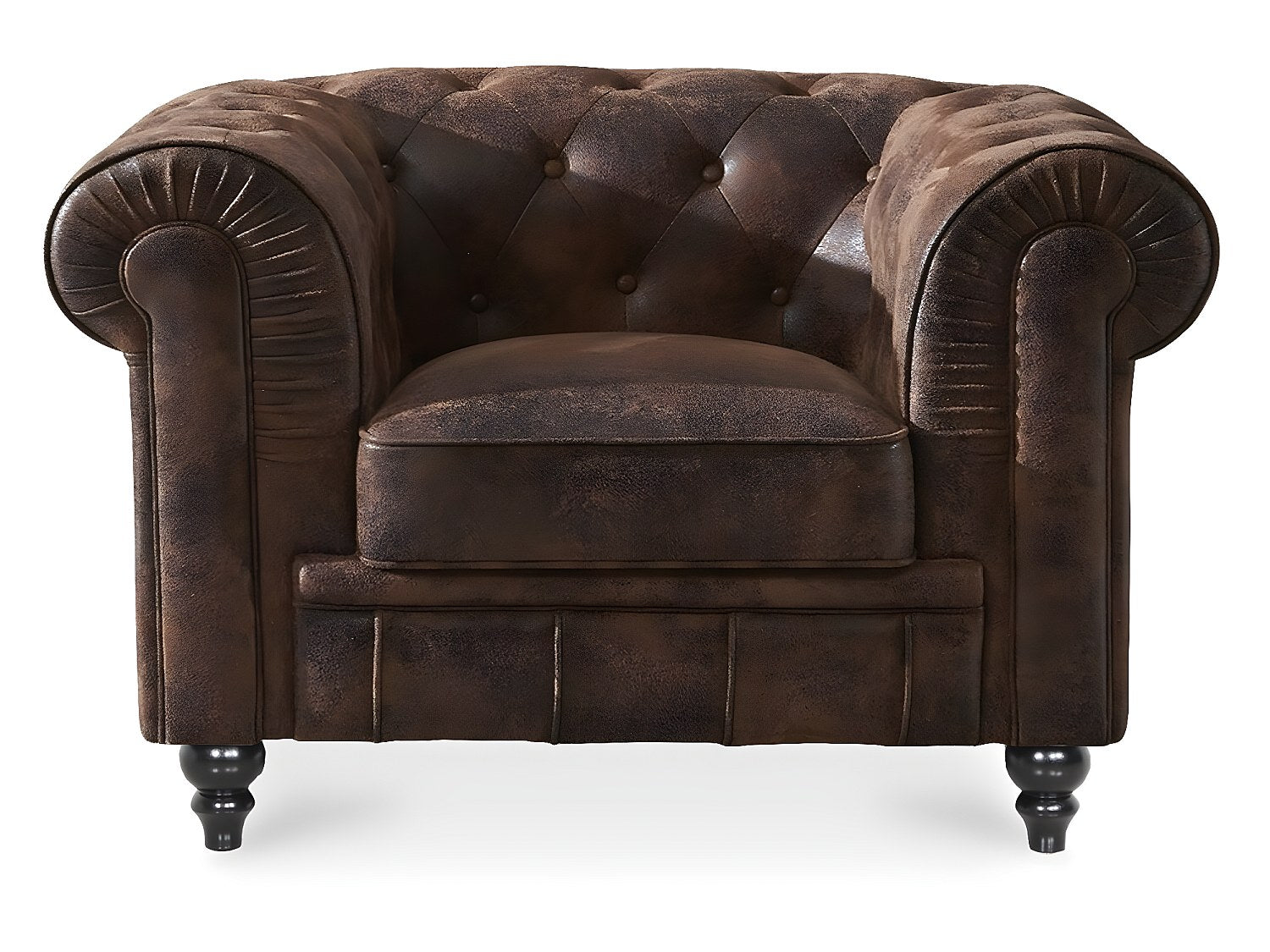 Fauteuil Chesterfield marron