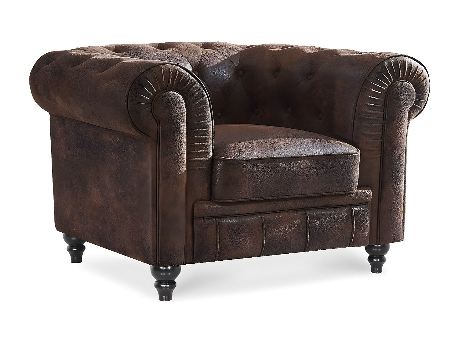 Fauteuil Chesterfield marron