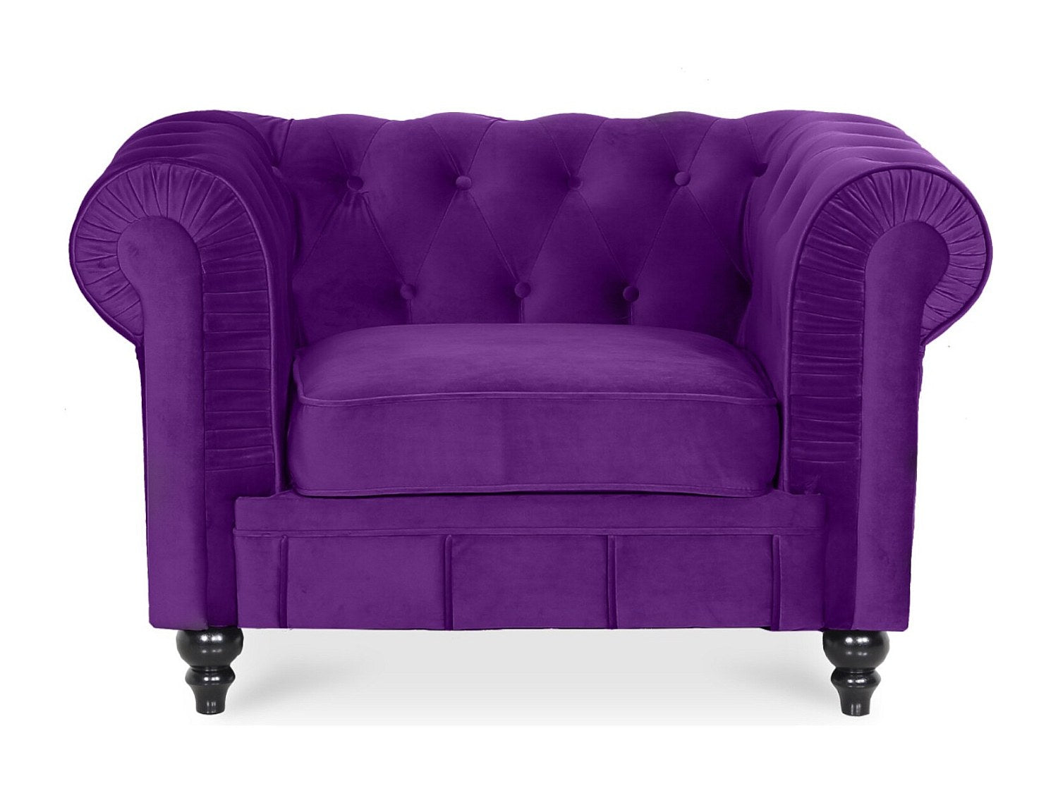 Fauteuil Chesterfield violet velours - Altesse