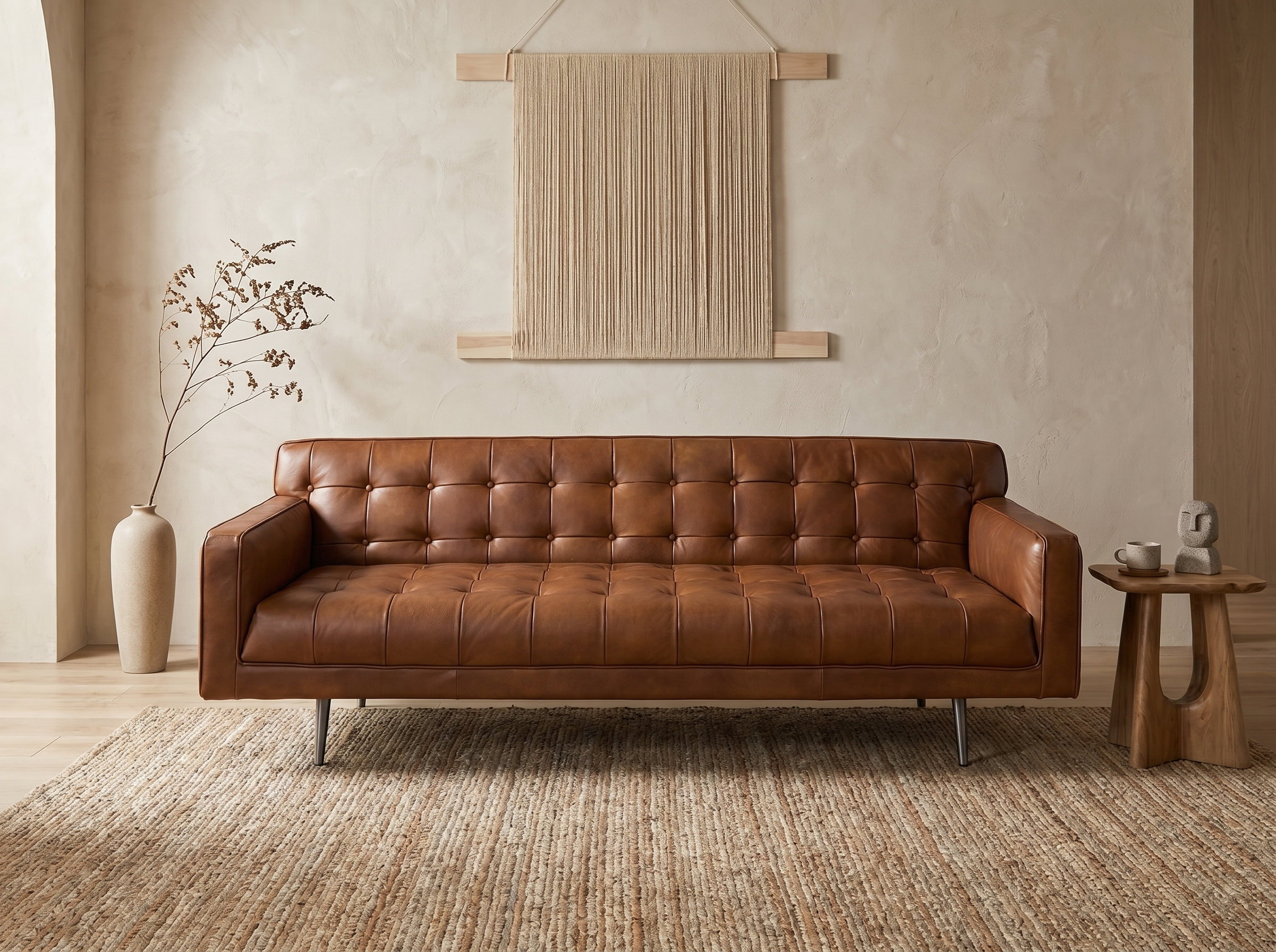 Canapé Chesterfield Vintage 3 Places Marron Cuir - Angel Cerda