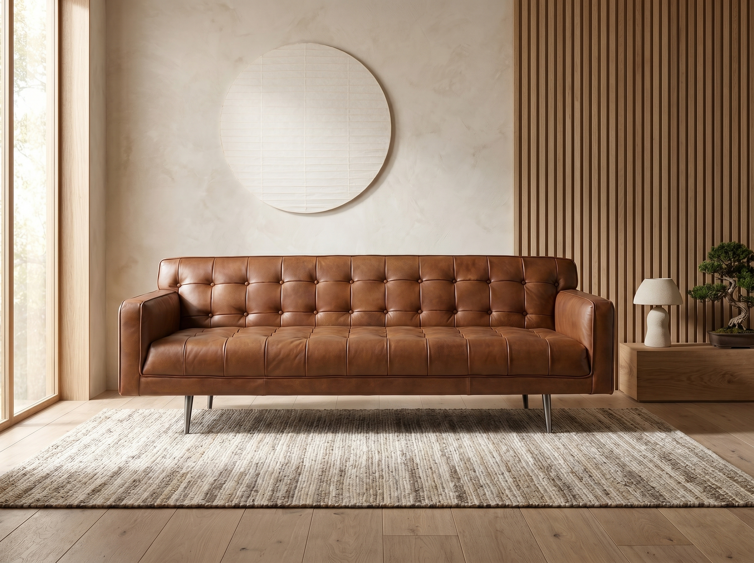 Canapé Chesterfield Vintage 3 Places Cuir Marron - Angel Cerda